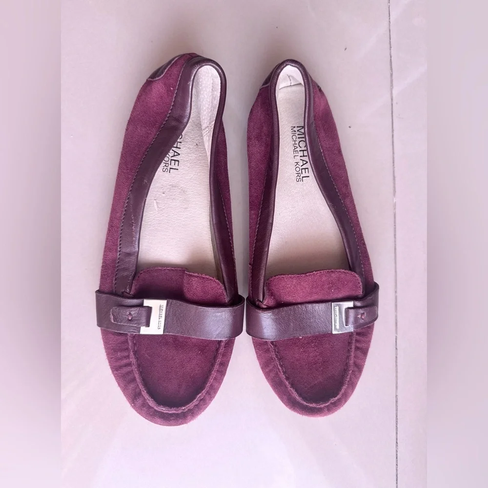 Women's Loafers Women’s Michael Kors Burgundy Suede Moccasin Loafer  8M